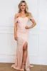 Harper Sequin Off Shoulder Bustier Maxi Dress: Blush sold by Bella and Bloom