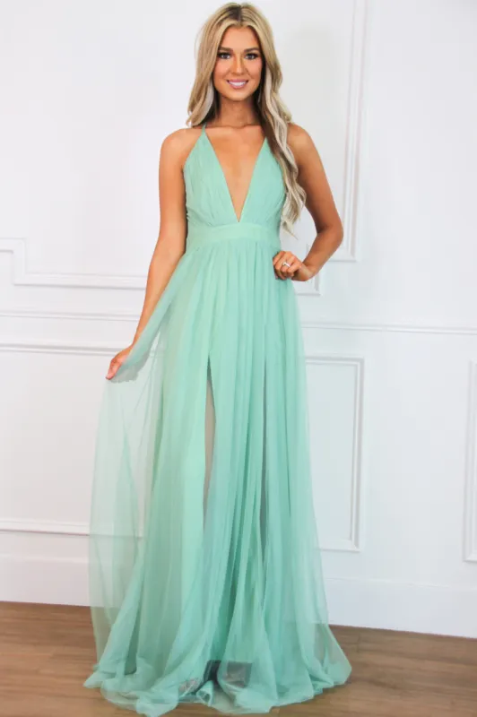 Forever Love Maxi Dress: Sage sold by Bella and Bloom
