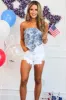 Nya Paisley Bandana Crop Top: Blue Multi sold by Bella and Bloom