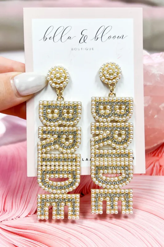 Raelynn BRIDE Earrings: PEARL sold by Bella and Bloom