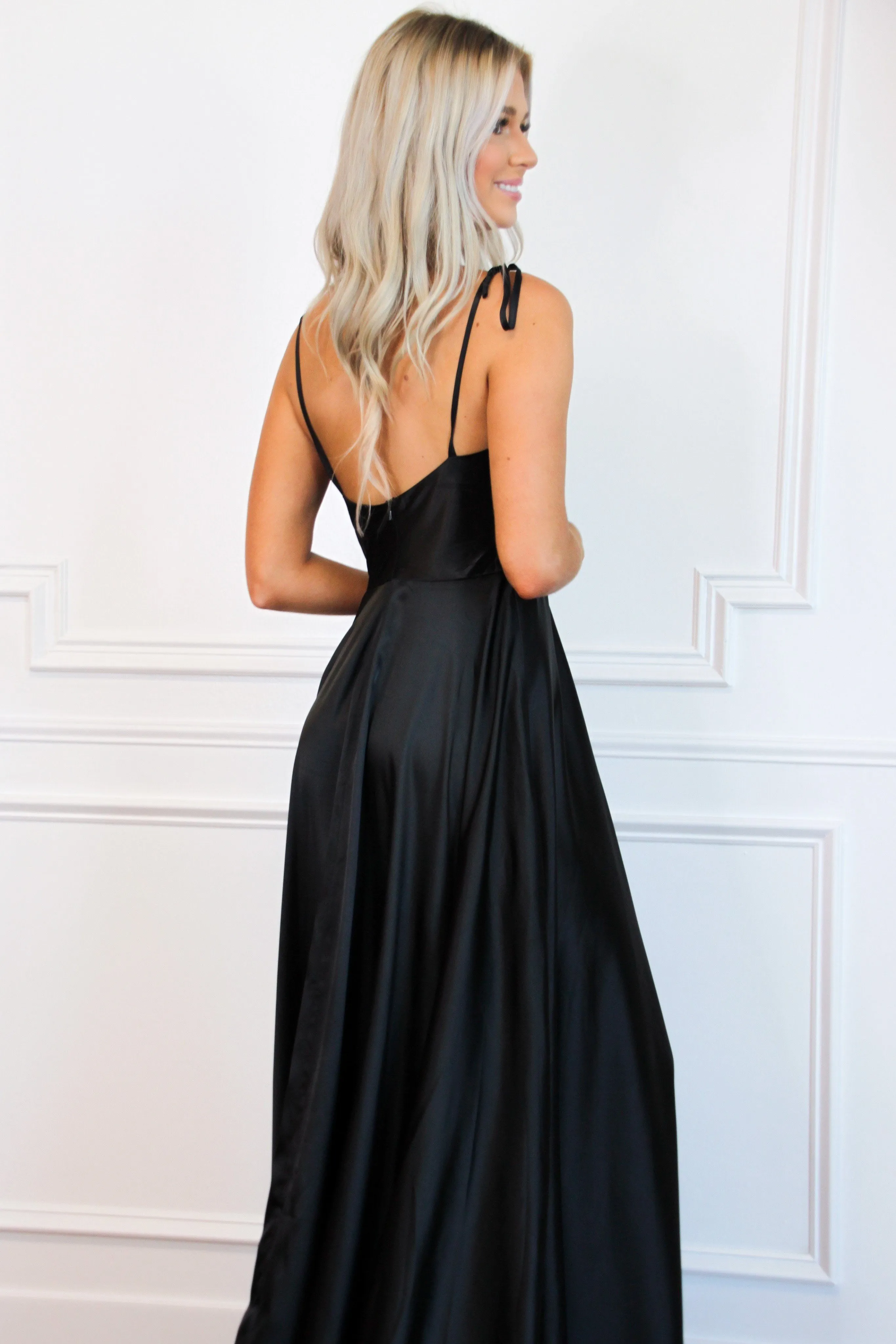 Tonight's the Night Satin Formal Dress: Black sold by Bella and Bloom product image thumbnail 3