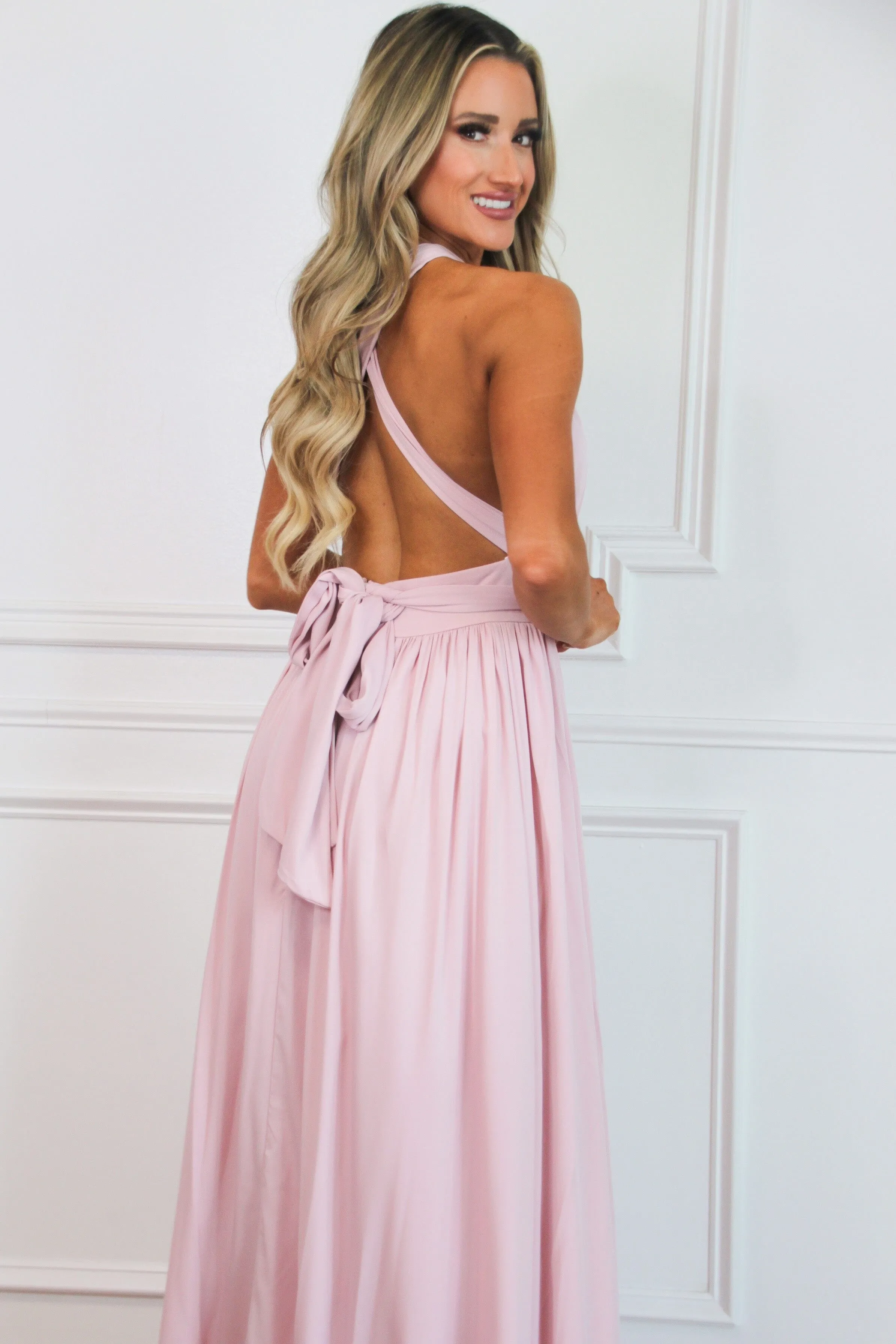 Overcome the Odds Wrap Maxi Dress: Light Pink sold by Bella and Bloom product image thumbnail 2
