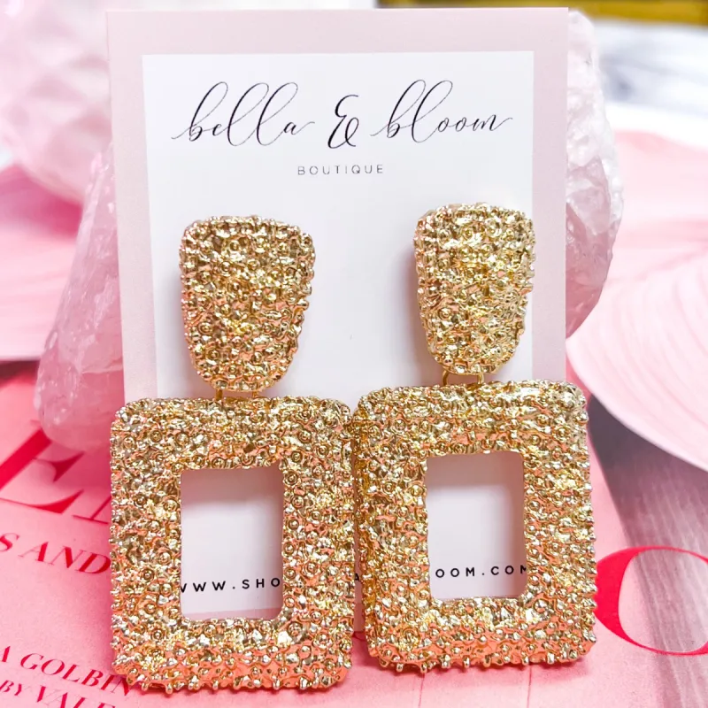 Statement Maker Earrings: Gold sold by Bella and Bloom