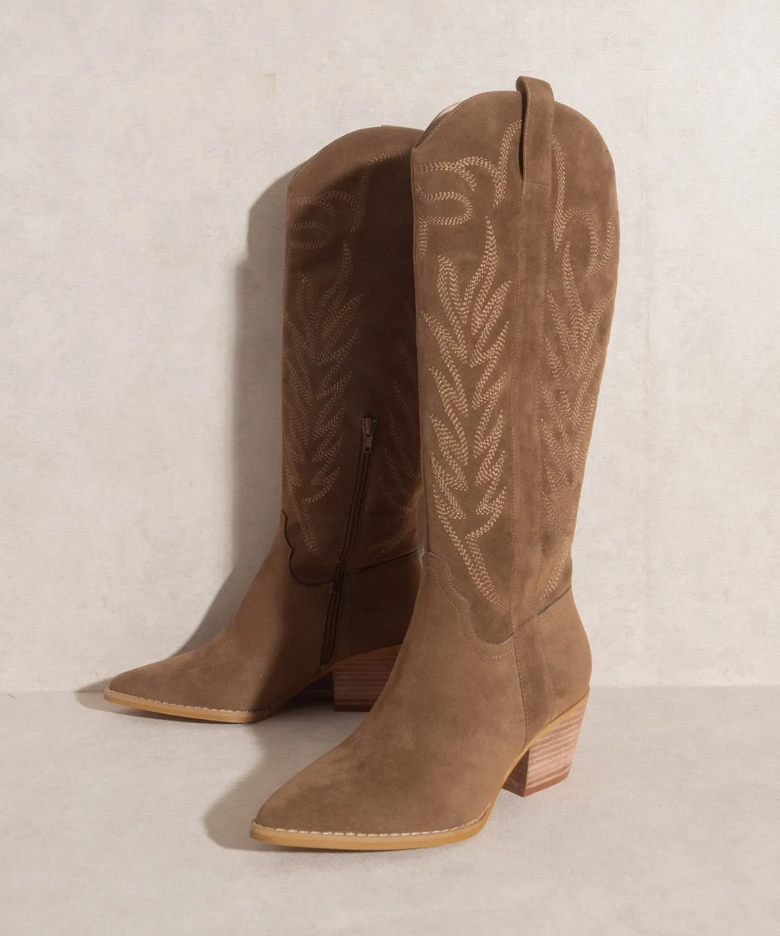 Samara Knee High Cowboy Boots: Brown Suede sold by Bella and Bloom product image thumbnail 3