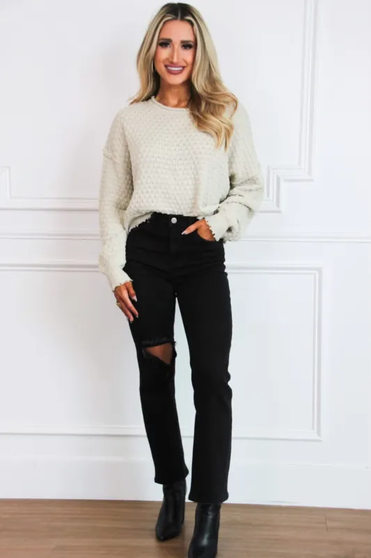 Textured Bliss Sweater: Beige sold by Bella and Bloom
