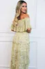 Maisie Off Shoulder Floral Midi Dress: Yellow Multi sold by Bella and Bloom