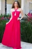 Misha Cutout Pleated Maxi Dress: Hot Pink sold by Bella and Bloom