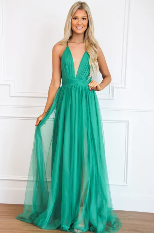 Forever Love Maxi Dress: Green sold by Bella and Bloom