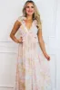 Sophie Floral Cutout Ruffle Maxi Dress: Pink Pastel Multi sold by Bella and Bloom