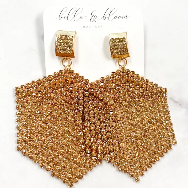 Raining Diamonds Earrings: Gold/Rose Gold sold by Bella and Bloom