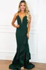 Keep Me in Mind Ruffle Maxi Dress: Emerald sold by Bella and Bloom