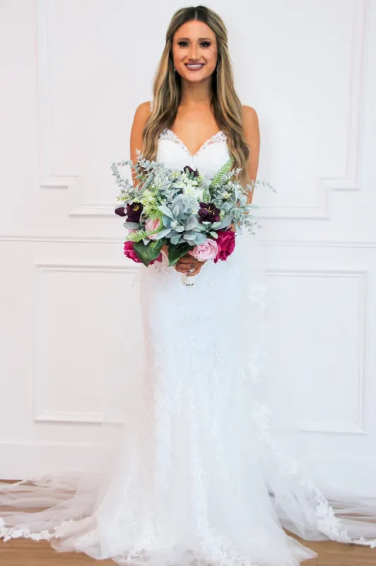 Meet You At the Altar Lace Wedding Dress: White sold by Bella and Bloom