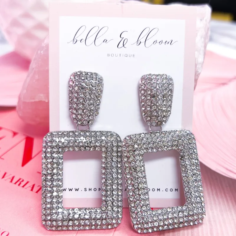 Glam Gal Earrings: Silver sold by Bella and Bloom