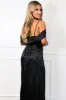 Cambry Satin Wrap Maxi Dress: Black sold by Bella and Bloom