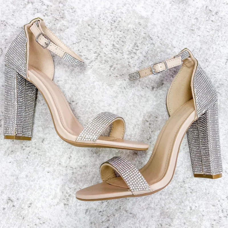 Black Tie Affair Sparkly Heels: Nude sold by Bella and Bloom