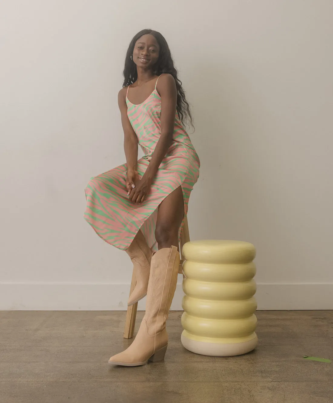 Samara Knee High Cowboy Boots: Nude sold by Bella and Bloom product image thumbnail 5