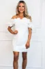 Romee Ruffle Satin Off Shoulder Dress: White sold by Bella and Bloom