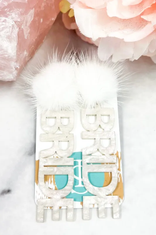 BRIDE Earrings - TAYLOR SHAYE: Mother of Pearl White sold by Bella and Bloom