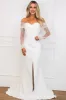 Katherine Off Shoulder Puff Sleeve Maxi Dress: White sold by Bella and Bloom