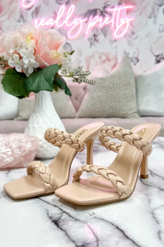 Catia Braided Heels: Nude sold by Bella and Bloom