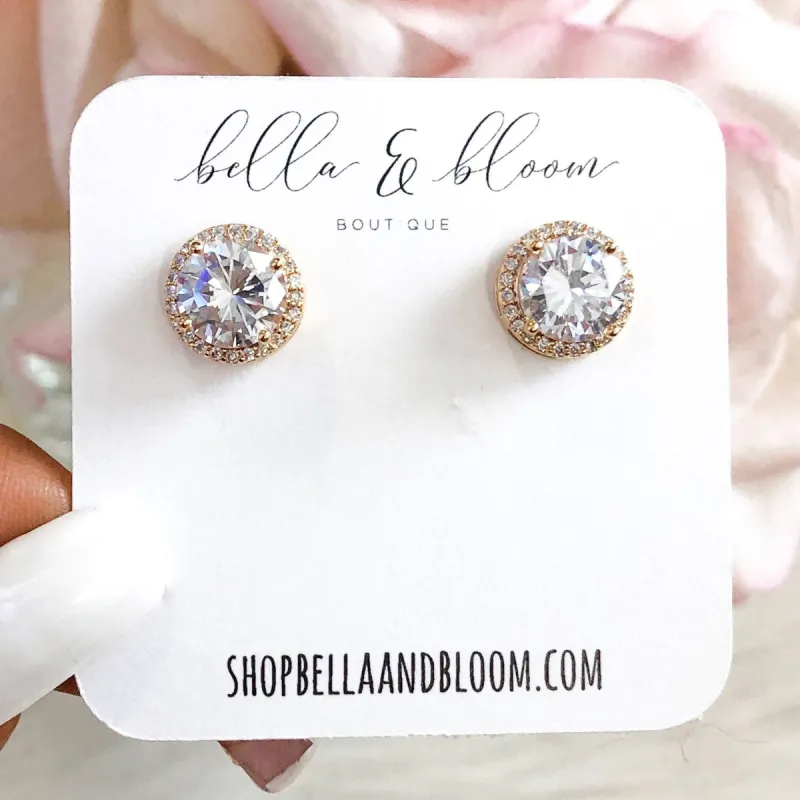 RESTOCK: Round Stud Earrings: Gold sold by Bella and Bloom