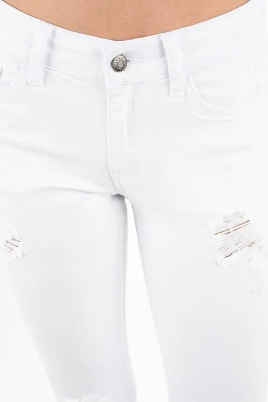 Adelyn Distressed KanCan Denim: White sold by Bella and Bloom product image thumbnail 2