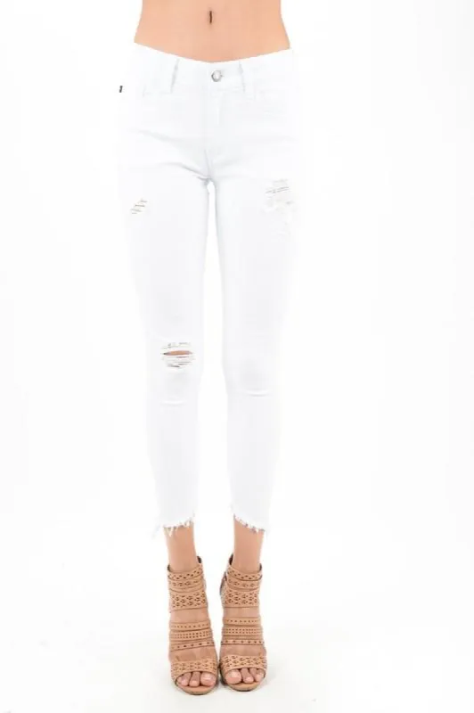 Adelyn Distressed KanCan Denim: White sold by Bella and Bloom