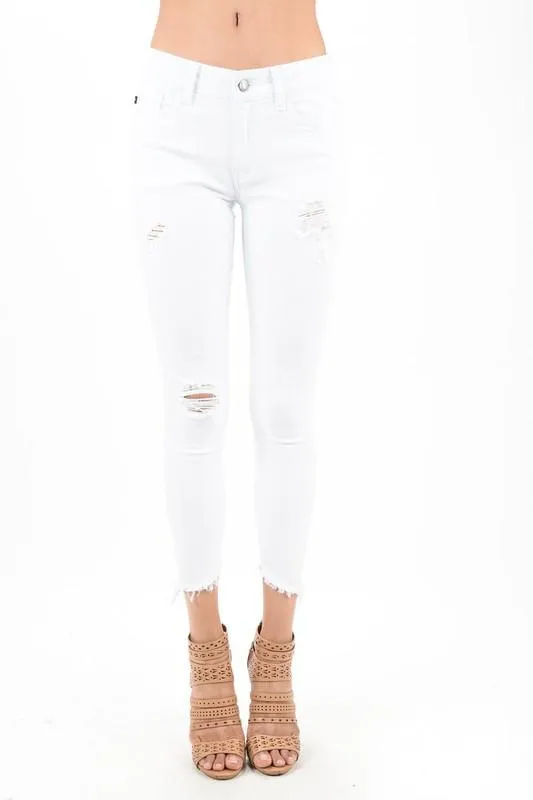 Adelyn Distressed KanCan Denim: White sold by Bella and Bloom