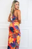 Ava Cutout One Shoulder Maxi Dress: Orange/Blue FLORAL sold by Bella and Bloom