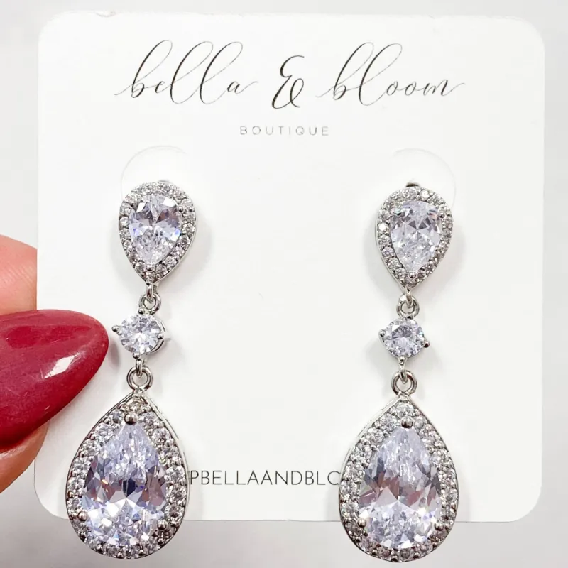 Sparkle in the Night Earrings: Silver sold by Bella and Bloom