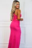 Ava Cutout One Shoulder Maxi Dress: Fuchsia sold by Bella and Bloom