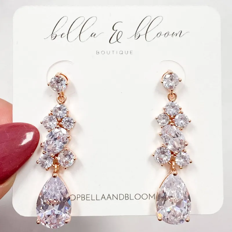 Take My Hand Earrings: Rose Gold sold by Bella and Bloom
