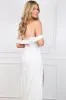 Juliette Off Shoulder Slit Formal Dress: White sold by Bella and Bloom