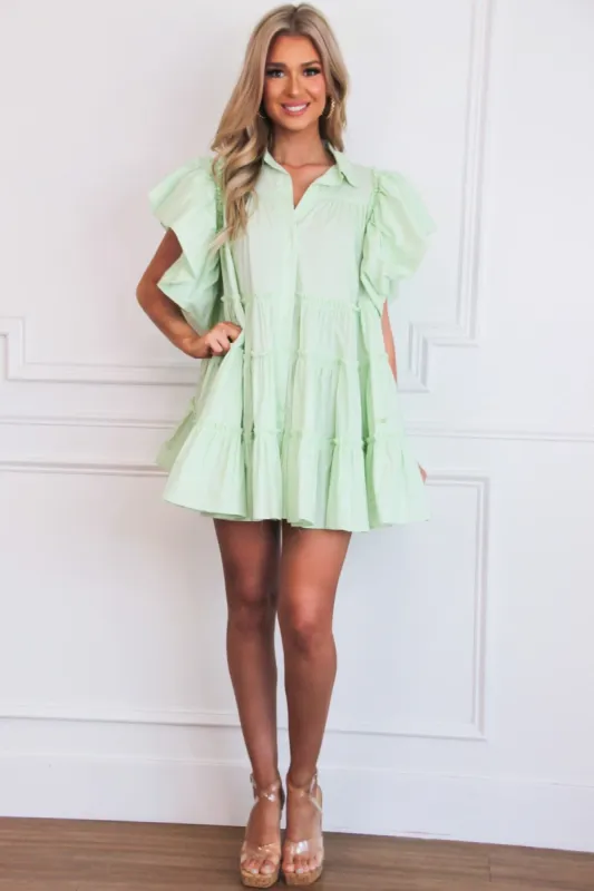 Free Spirit Dress: Light Green sold by Bella and Bloom