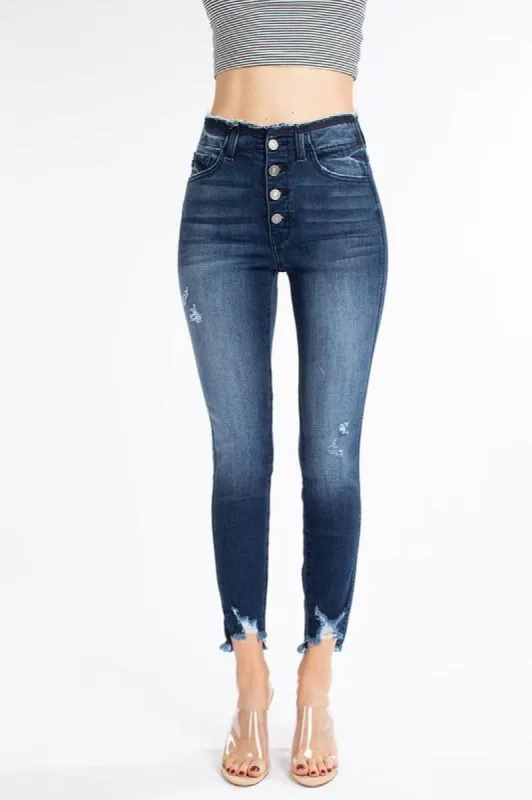 Lexie High Waisted KanCan Denim: Dark Wash sold by Bella and Bloom