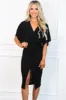 Blakely Knot Midi Dress: Black sold by Bella and Bloom