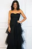Fairytale State of Mind Tiered Tulle Maxi Dress: Black sold by Bella and Bloom