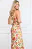 Novelle One Shoulder Pleated Asymmetrical Maxi Dress: Romantic Garden Taupe Floral sold by Bella and Bloom
