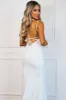 London One Shoulder Velvet Formal Dress: White sold by Bella and Bloom