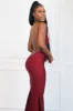 Right Into Your Love Backless Maxi Dress: Burgundy sold by Bella and Bloom