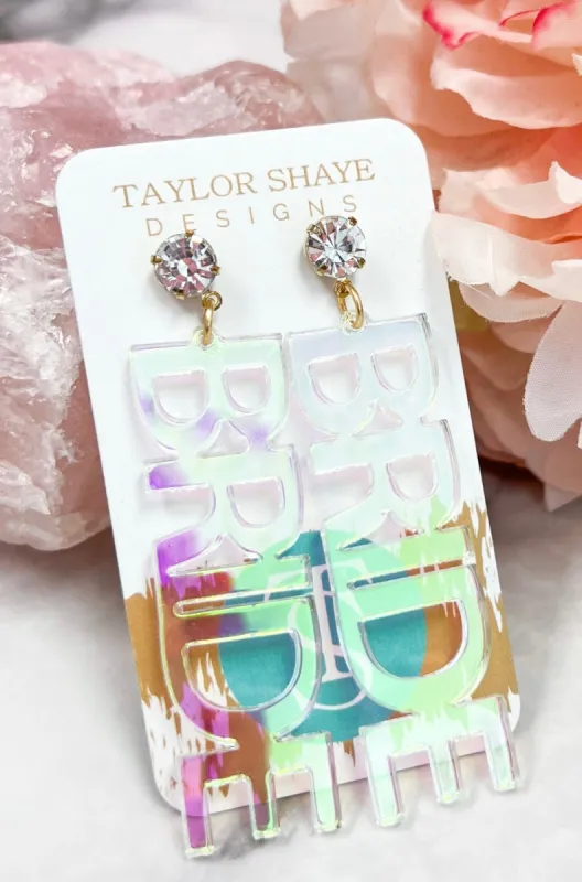 BRIDE Earrings - TAYLOR SHAYE: Iridescent sold by Bella and Bloom