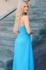 Misha Cutout Pleated Maxi Dress: Ocean Blue sold by Bella and Bloom