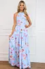 Giving Me Butterflies Floral Wrap Maxi Dress: Light Blue Multi sold by Bella and Bloom