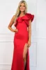 Stop and Stare One Shoulder Slit Formal Dress: Red sold by Bella and Bloom