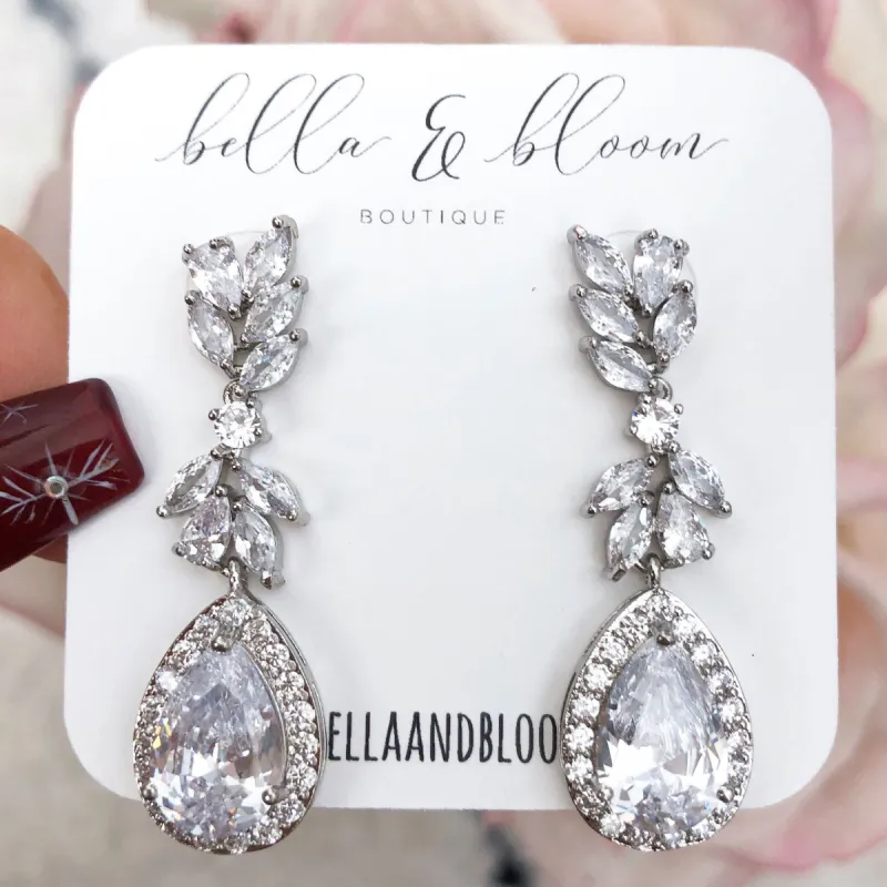 RESTOCK: Black Tie Affair Earrings: Silver sold by Bella and Bloom