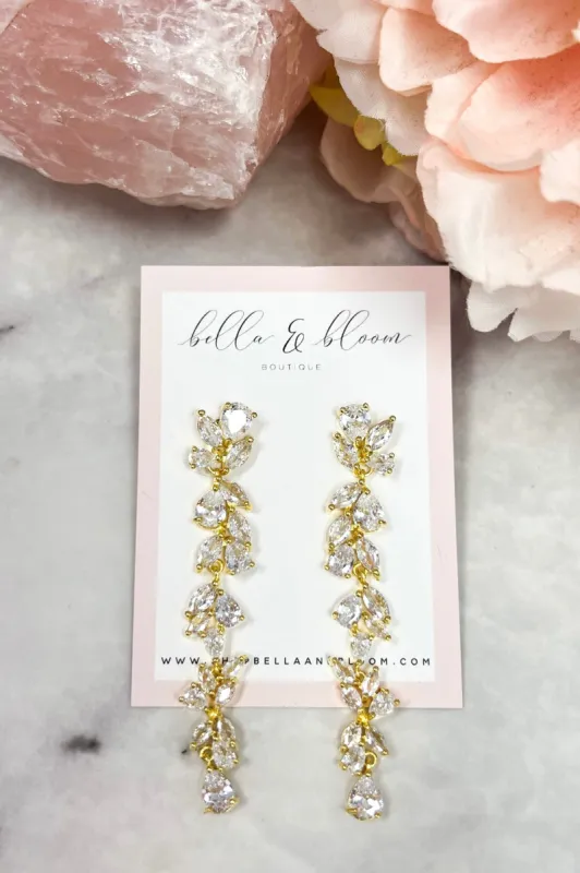 Dream Come True Earrings: Gold sold by Bella and Bloom