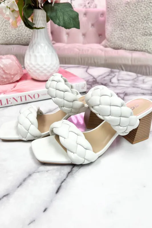 Buggy Braided Block Heels: White sold by Bella and Bloom