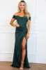 Paloma Off Shoulder Satin Bustier Formal Dress: Emerald sold by Bella and Bloom