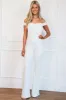 Love You Still Off Shoulder Sequin Jumpsuit: White sold by Bella and Bloom