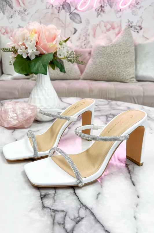 Tonic Embellished Sparkly Heels: White sold by Bella and Bloom